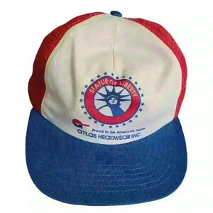 Vintage New York City Hat Statue of Liberty trucker Mesh Back made in USA